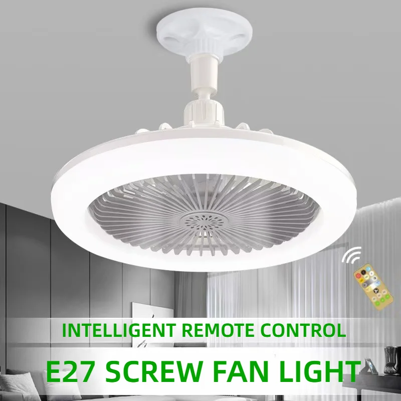 Rotatable 3in1 Ceiling Fan with Remote Control Lighting Lamp E27 Converter Base Lighting