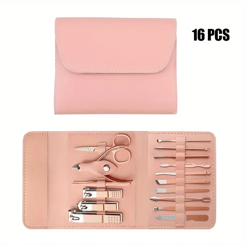 16pcs Professional Nail Clippers and Cuticle Nippers Set with Travel Case Manicure Set Pedicure Sets Nail Clippers - Image 3