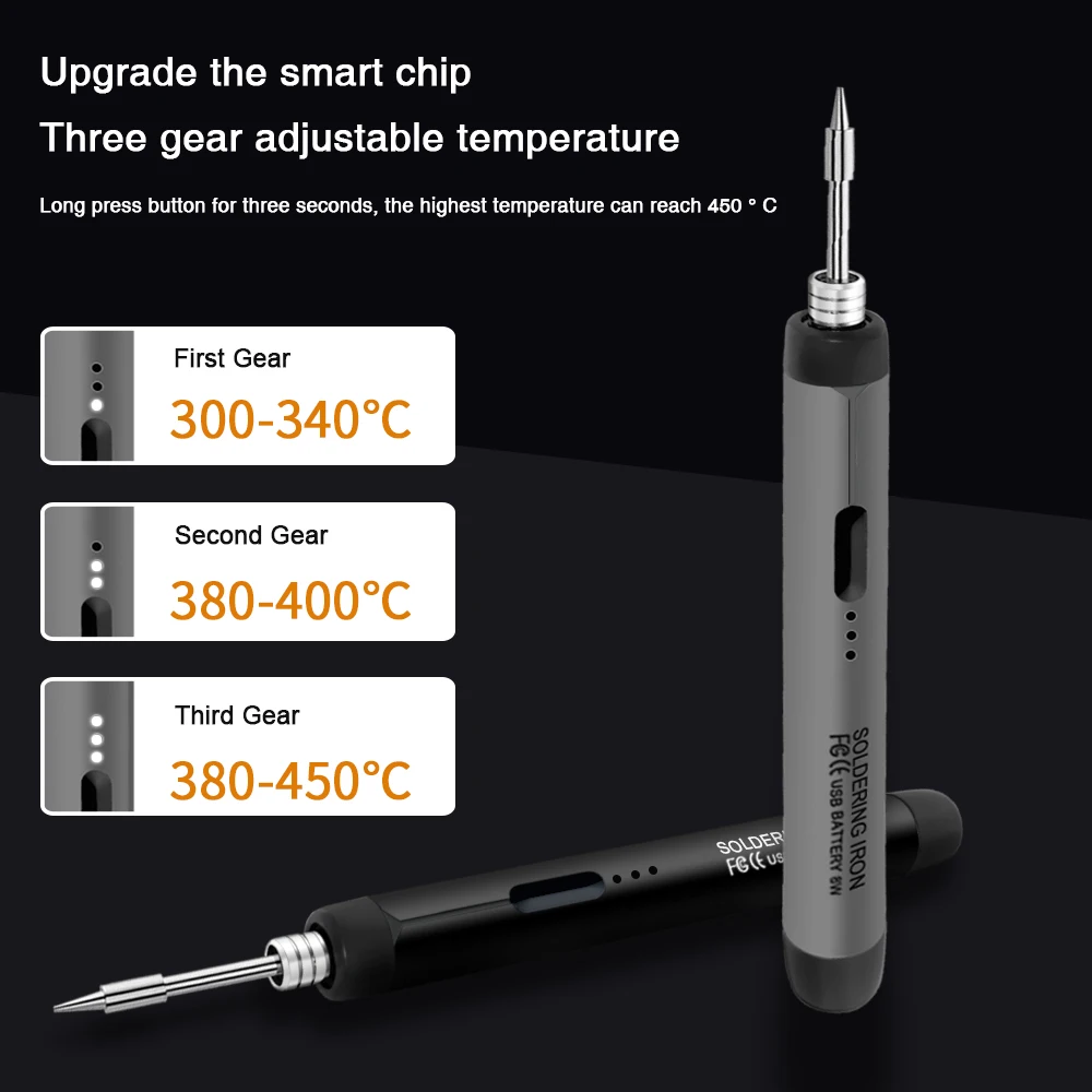 USB soldering iron mini small soldering iron set portable household type-C interface 800mAh battery Adjustable temperature - Image 3