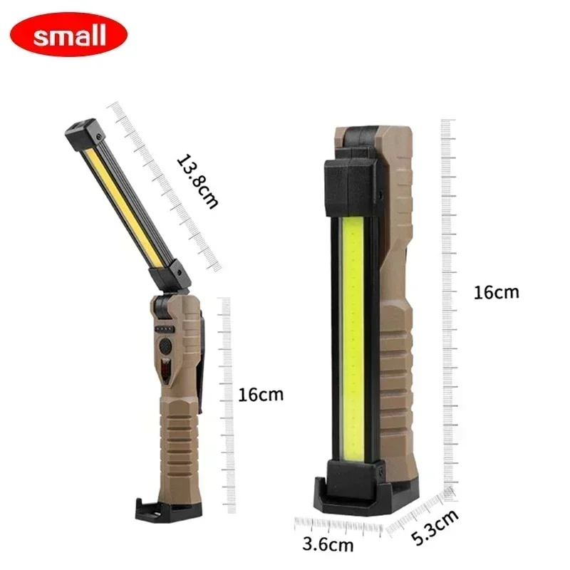 Folding COB XPE LED Work Light Handheld Flashlight with Built-in Battery Lamp Torch Emergency Car Inspection Lamp Red SOS Strobe - Image 21