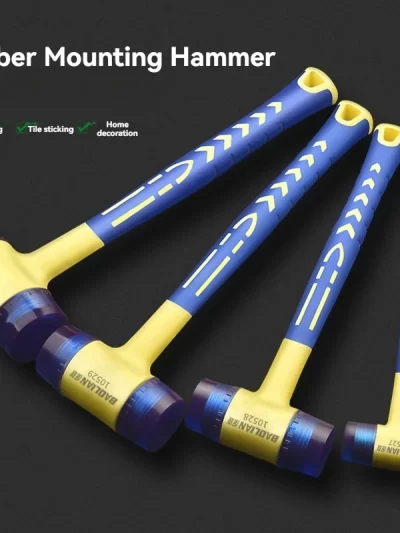 1 double headed installation hammer, 25mm to 45mm rubber hammer with rubber handle