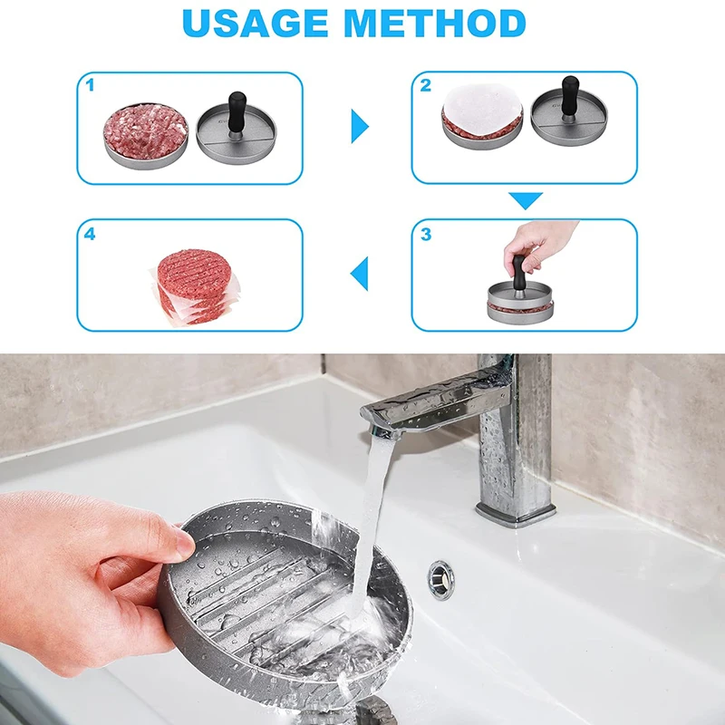 Circular Burger Mold Burger Press Non-stick Meat Pie Machine - Image 13