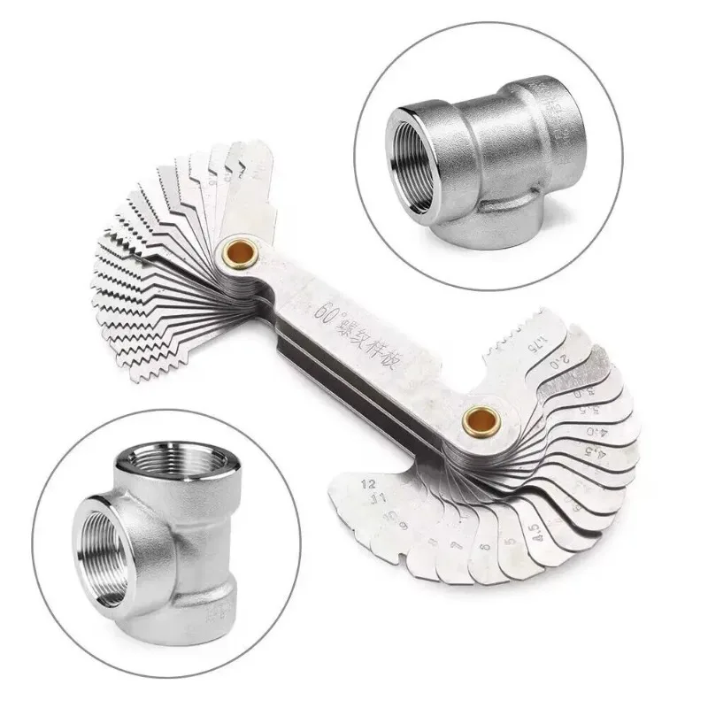 55/60 Degree Metric Inch Thread Plug Gauge Gear Tooth Screw Pitch Gauges - Image 15