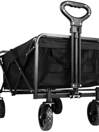 Heavy Duty Large Capacity Folding Wagon Shopping Beach Garden Pull Trolley Collapsible Folding Outdoor Portable Utility Cart