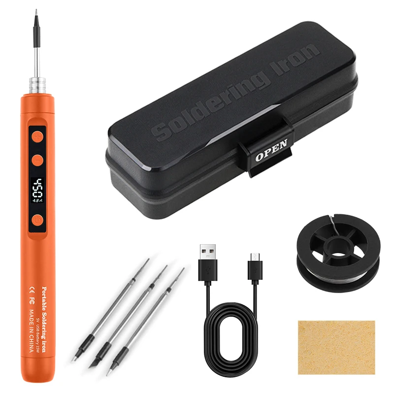 USB soldering iron mini small soldering iron set portable household type-C interface 800mAh battery Adjustable temperature - Image 13