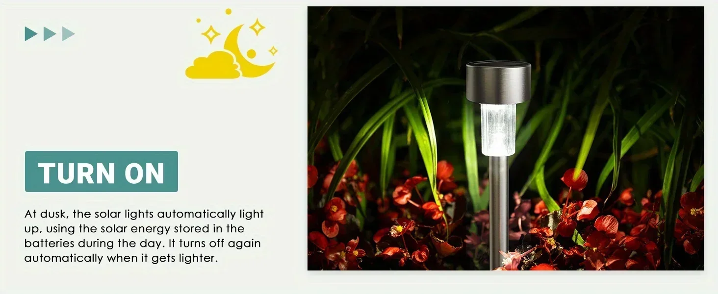 Outdoor Solar Lights Garden Lamp Solar Powered Waterproof Landscape Path LED Light for Yard - Image 16