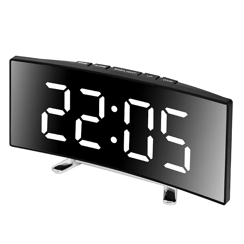 Electronic Alarm Clock Noiseless Design Digital LED Large Display Mirror Electronic Clock Digital Alarm Clock LED - Image 8