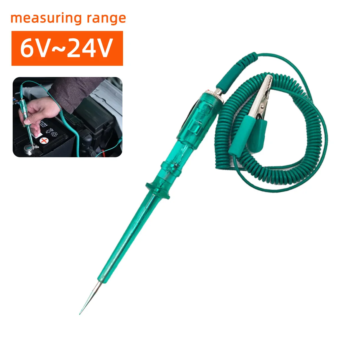 6V/12V/24V Automotive Circuit Test Pen LED Digital Voltage Display Long Probe Circuit Detector - Image 7