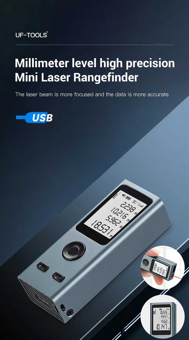 Mini Laser Rangefinder 30M High Precision Measurement Laser Distance 24g USB Rechargeable Handheld Distance Meter Smart Portable - Image 8
