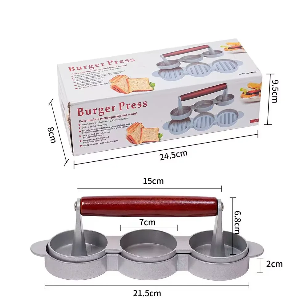 Burger Press Hamburger Meat Tool Patty Maker Aluminum Burger Maker - Image 8