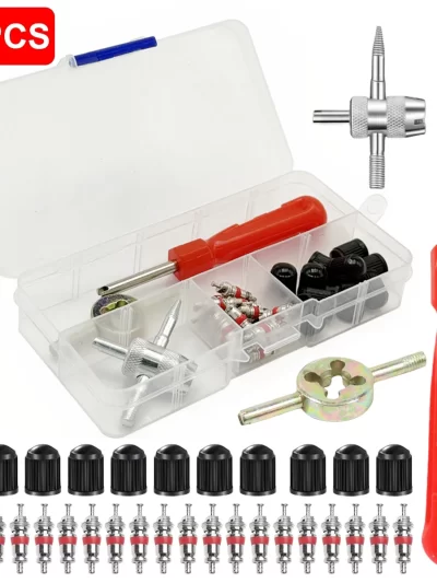 Car Bicycle Slotted Handle Tire Valve Stem Core Remover Screwdriver Tire Repair Install Tool Kit