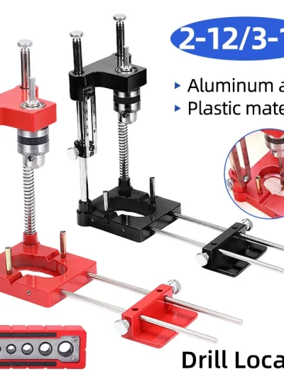 Woodworking Drill Locator Drilling Jig Punch Locator Holder Drill Guide Fixture with Scale