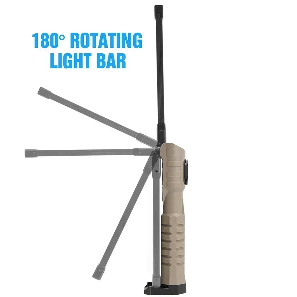 Folding COB XPE LED Work Light Handheld Flashlight with Built-in Battery Lamp Torch Emergency Car Inspection Lamp Red SOS Strobe - Image 22