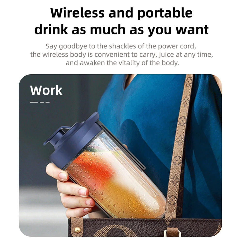 6 Blades Electric Juicer Cup 2 Cups For Travel Portable Juicer Mixer Usb Charge - Image 18