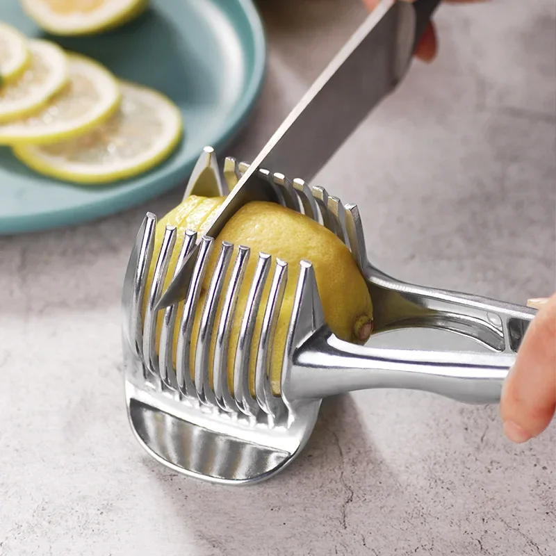 Stainless Steel Kitchen Handheld Orange Lemon Slicer Tomato Cutting Clip Fruit Slicer Onion Slicer - Image 12