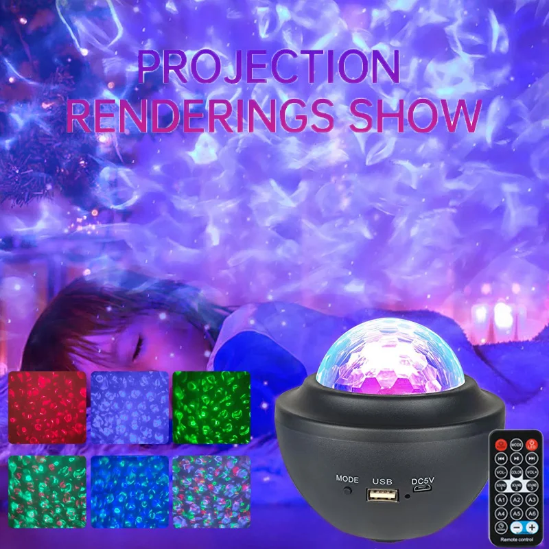 RGB Galaxy Star Projector Lights Bluetooth Speaker LED Aurora Borealis Lamp Remote Control
