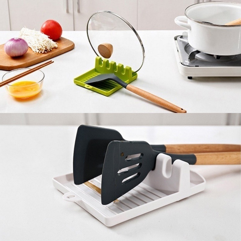 Kitchen Spoon Holders Fork Spatula Rack Shelf Organizer Plastic Chopsticks Holder Non-slip Spoons Pad - Image 19