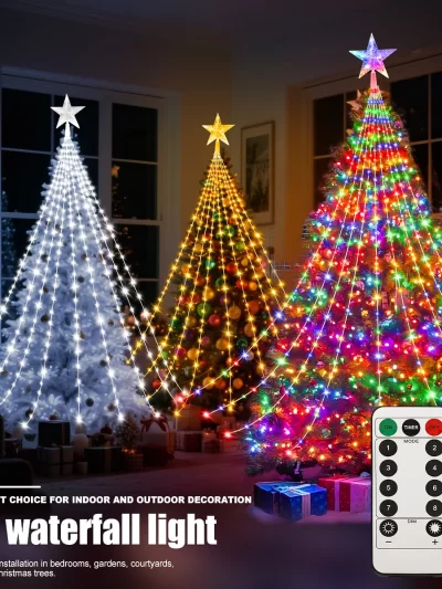 LED Outdoor Christmas Tree Decorations Lights USB 2/3M Waterproof Fairy String Lights 8 Modes