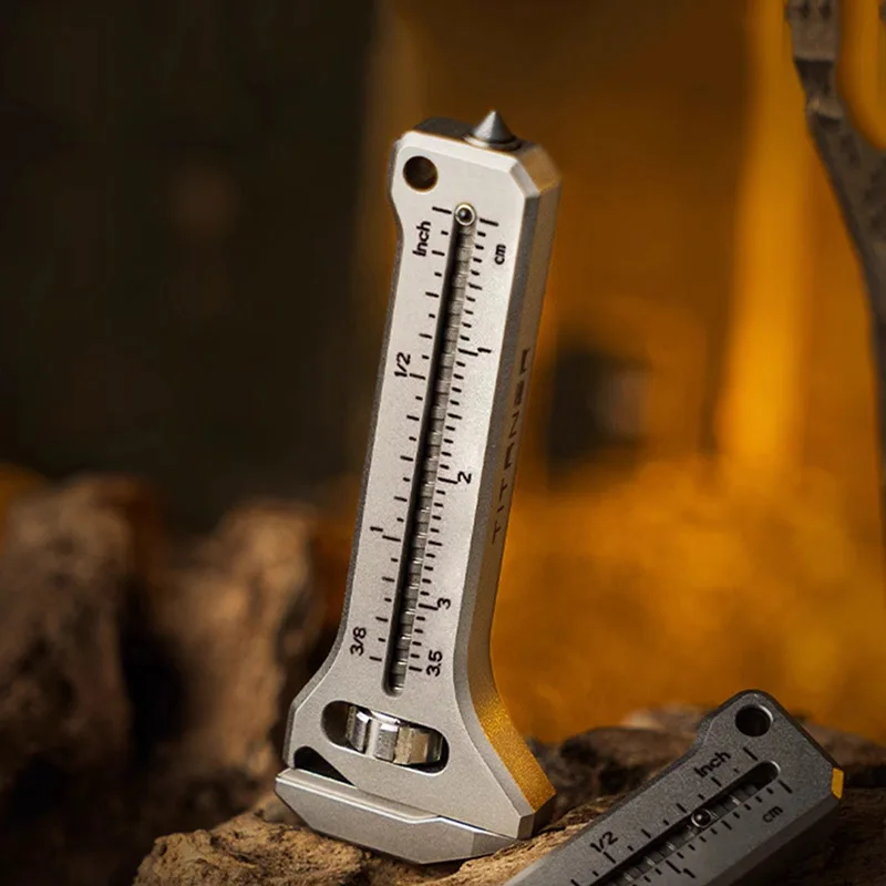 Mini Multitool Wrench, Stainless Steel Adjustable Wrench, Multi-Purpose Tool, as Bottle Opener, Nail Puller, Caliper, Keychain - Image 2