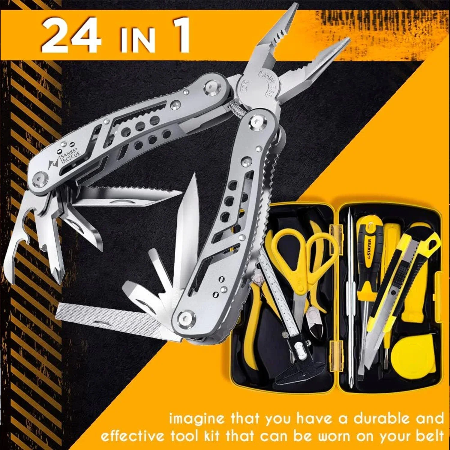 24 in 1 Multifunctional Universal Diagonal Pliers Hardware Wire Cutters Professional Electrician Anti Slip - Image 4