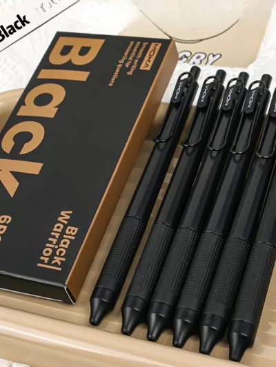 6pcs ,Retractable Gel Ink Pen, Silicone Pen Grip ST Tip, Quick-Drying Ink No Smudge 0.5mm Black Ink