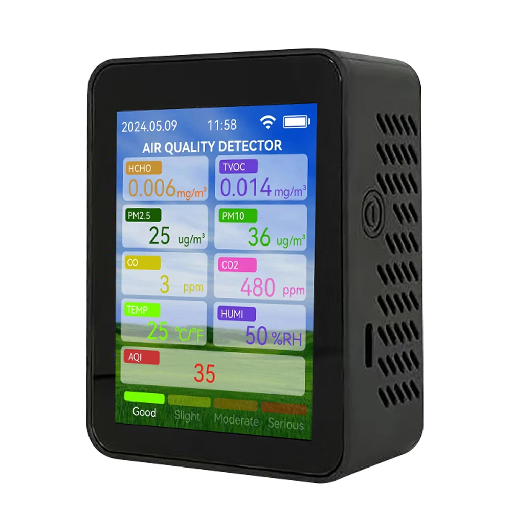 Tuya WiFi Multifunctional Air Quality Meter Household HCHO TVOC Carbon Monoxide CO2 PM2.5 PM10 Tester Portable