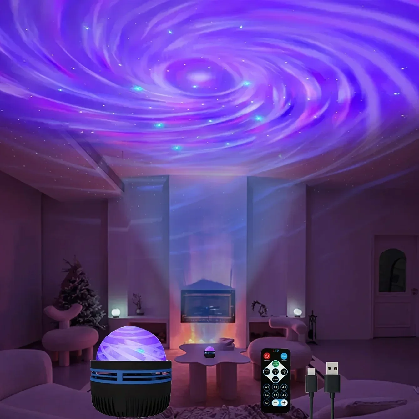LED Galaxy Projector Light Multi-color Remote Control for Bedroom Decoration