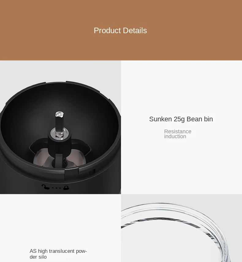 Portable 1800mAh Electric Coffee Bean Grinder 40 Gears External Adjustable Home Rechargeable Grinders - Image 28