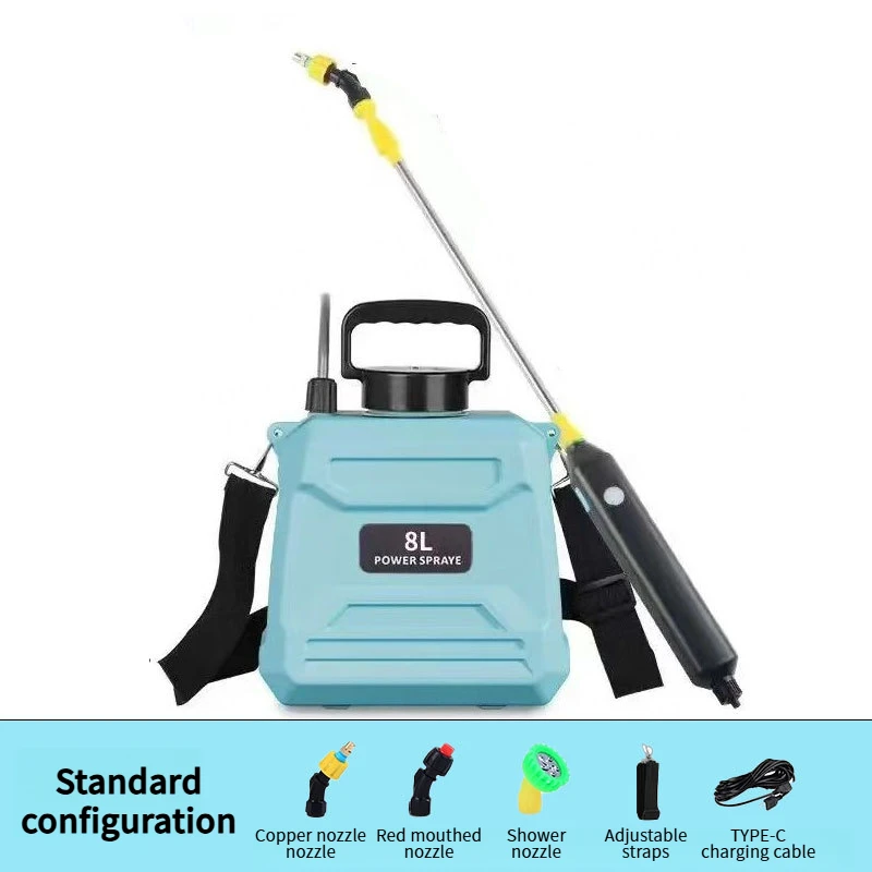 New 8-liter agricultural spray, high pressure sprayer backpack type, electric irrigation disinfection pesticide spray - Image 21