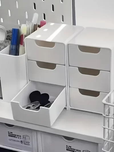 Chic 3-Tier Desk Organizer with Drawers - Ideal for Office Supplies, Jewelry & Cosmetics Storage