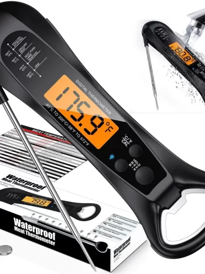 Instant Read Meat Thermometer for Cooking, Fast & Precise Digital Food Thermometer with Backlight, Magnet