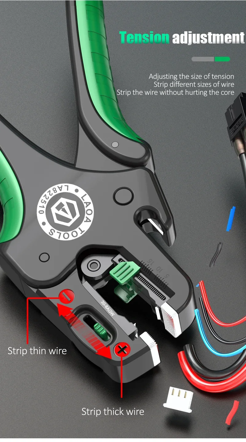 LAOA Multifunctional Fast Fully Automatic Wire Stripping Pliers 0.05-10 mm² Cable Cutting Nippers - Image 17