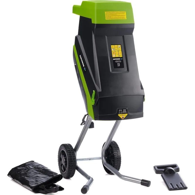 Power Tools by ALM GS015 15-Amp Electric Corded Chipper/Shredder with Collection Bag, Green/Black