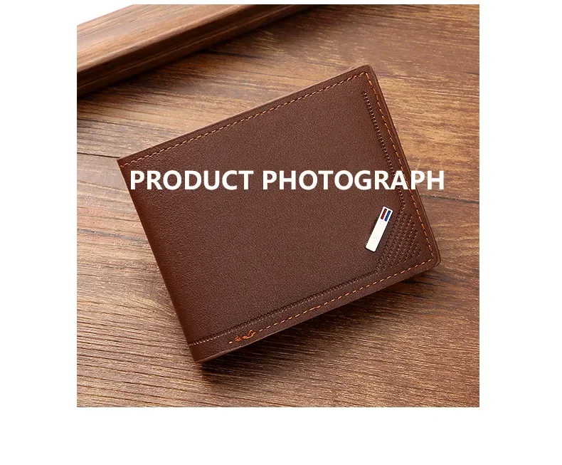 Men's leather short wallet thin wallet foldable minimalist soft leather wallet - Image 21