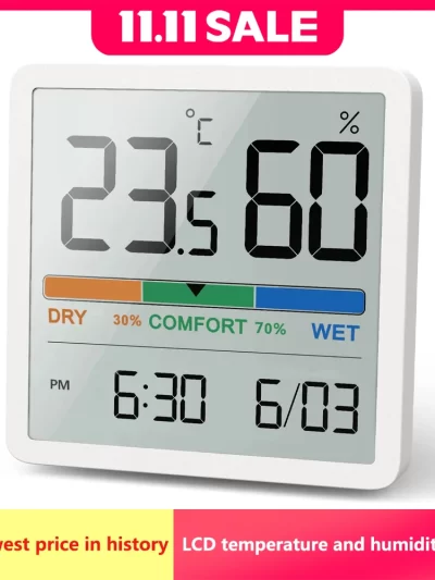 New Digital Home Indoor Temperature Humidity Meter LCD Digital Thermometer Hygrometer Sensor Gauge Weather Station