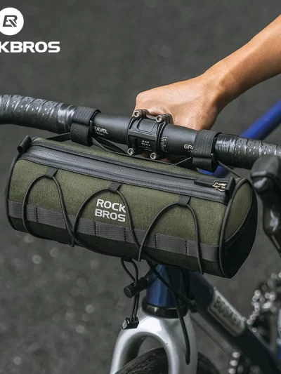 ROCKBROS Bicycle Bag Front Portable Handlebar Pannier 2L Big Capacity Multifunctional Shoulder Bag Reflectice Tube Bike Bag