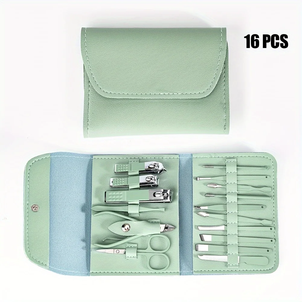 16pcs Professional Nail Clippers and Cuticle Nippers Set with Travel Case Manicure Set Pedicure Sets Nail Clippers - Image 9