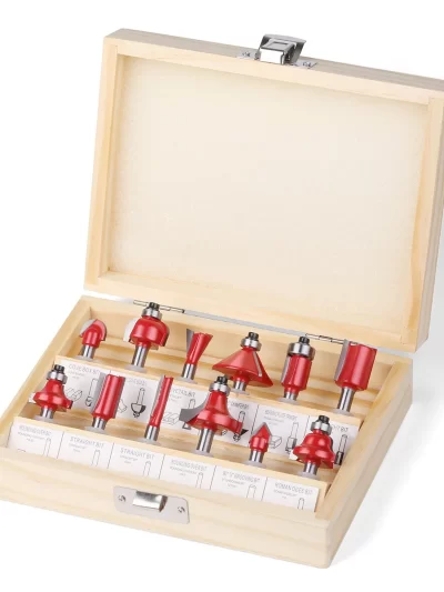 12/15PCS 1/4in Shank Router Bits Set Trimming Straight Beading Milling Cutter Tungsten Carbide