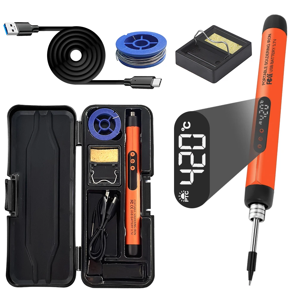 USB soldering iron mini small soldering iron set portable household type-C interface 800mAh battery Adjustable temperature - Image 8