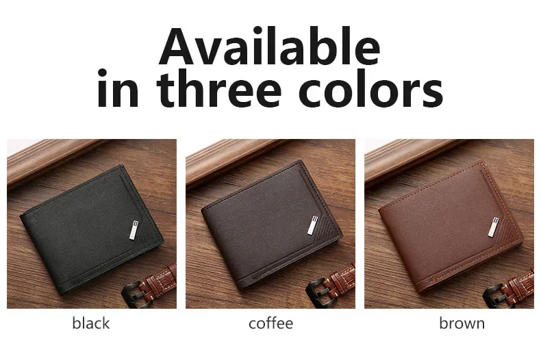 Men's leather short wallet thin wallet foldable minimalist soft leather wallet - Image 12