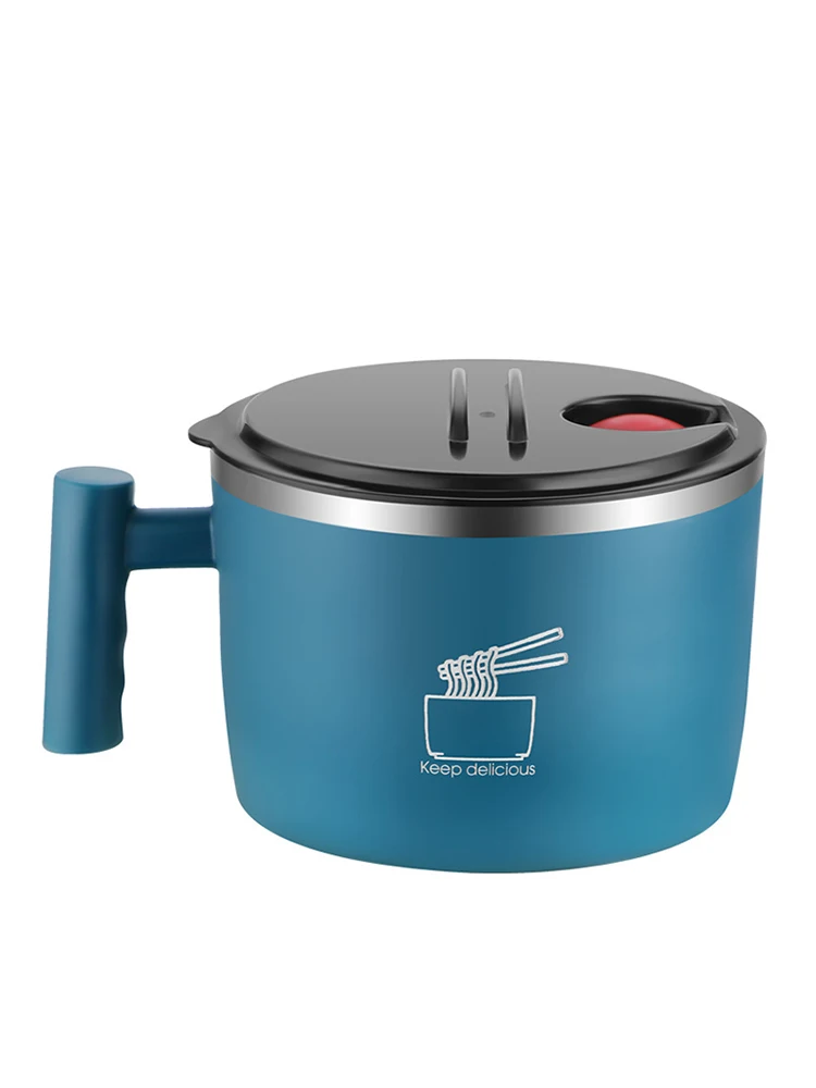 Stainless Steel Bowl With Lid For Instant Noodles Sealed And Portable Drain Bowl - Image 18