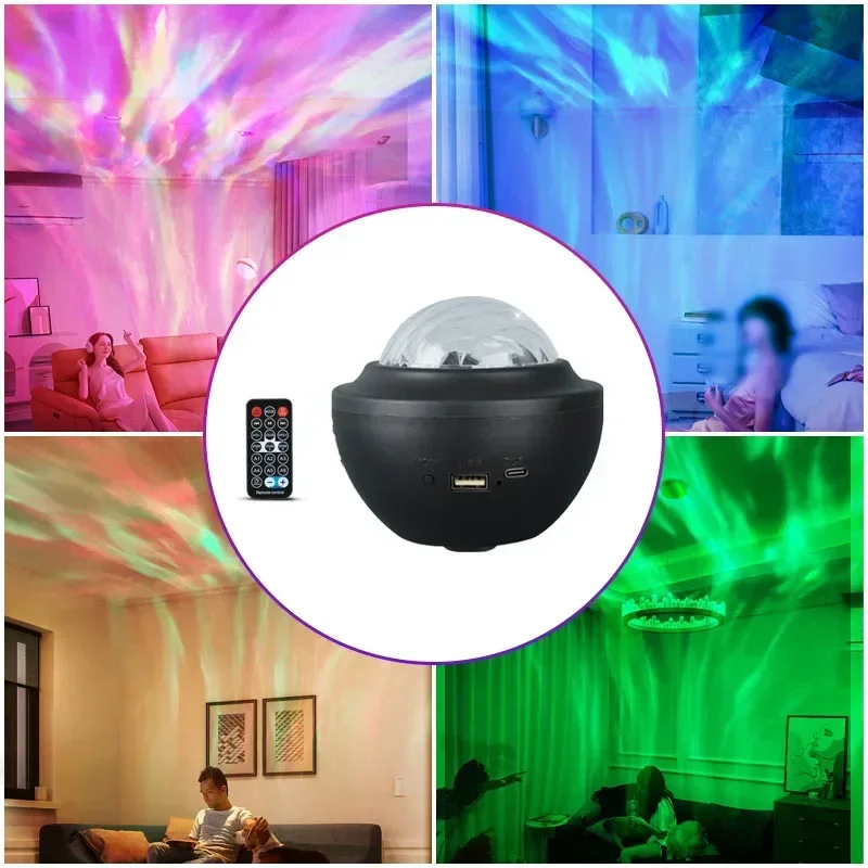 RGB Galaxy Star Projector Lights Bluetooth Speaker LED Aurora Borealis Lamp Remote Control - Image 14
