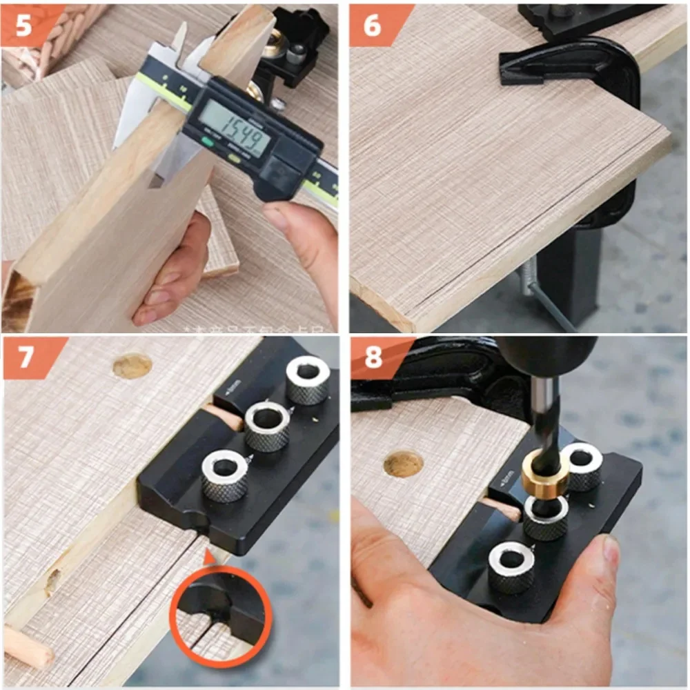 Woodworking 3 In 1 Doweling Jig Kit -Adjustable Wood Dowel Punch Locator Aluminum Pocket Hole Jig - Image 22
