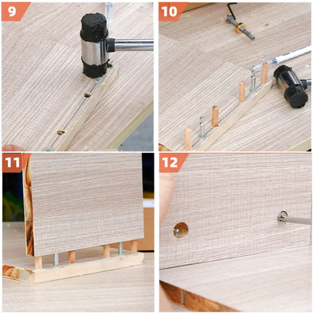 Woodworking 3 In 1 Doweling Jig Kit -Adjustable Wood Dowel Punch Locator Aluminum Pocket Hole Jig - Image 23