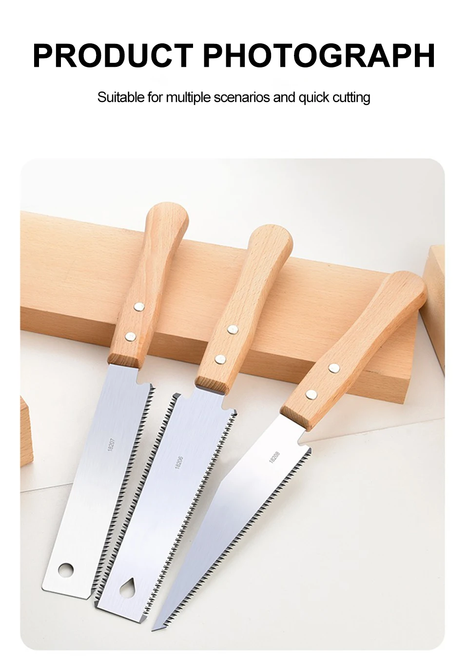 Japanese Style Hand Saw Single/Double Sided Fine Tooth Wood Saw SK5 Steel Flexible Hand Saw - Image 20