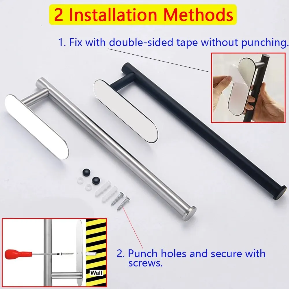Kitchen Paper Towel Holder Adhesive Tissue Hanger Toilet Roll Paper Dispenser Cabinet Storage Napkin - Image 4
