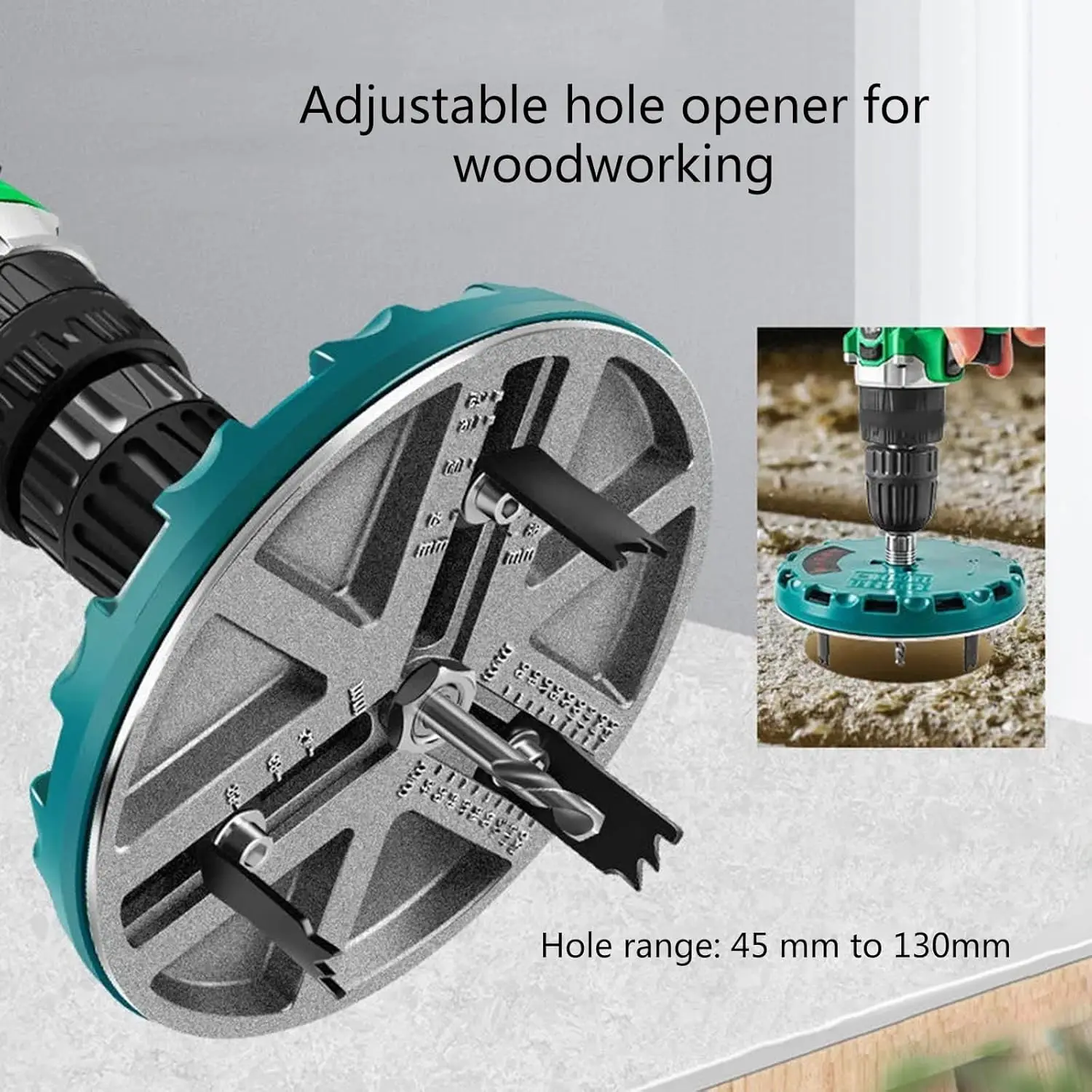 Adjustable Round Hole Saw Tool, Adjustable Hole Saw Diameter 45mm-130mm Woodworking