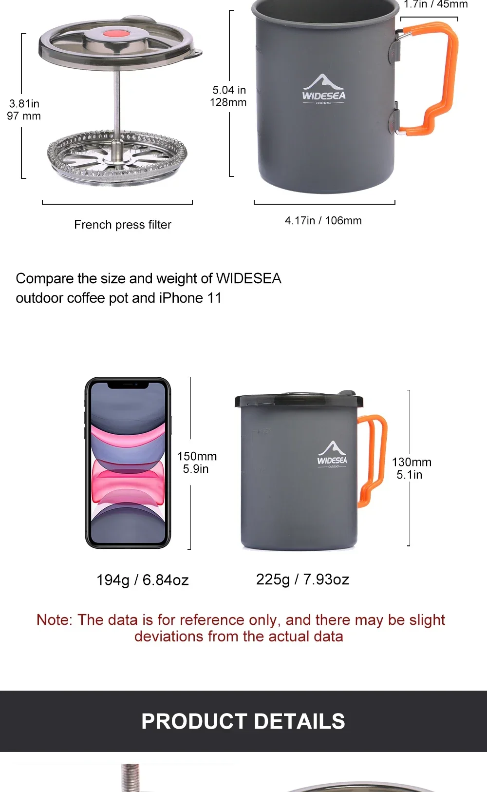 Camping Travel Picnic Coffee Mug Aluminum Filtered Coffee Maker - Image 8