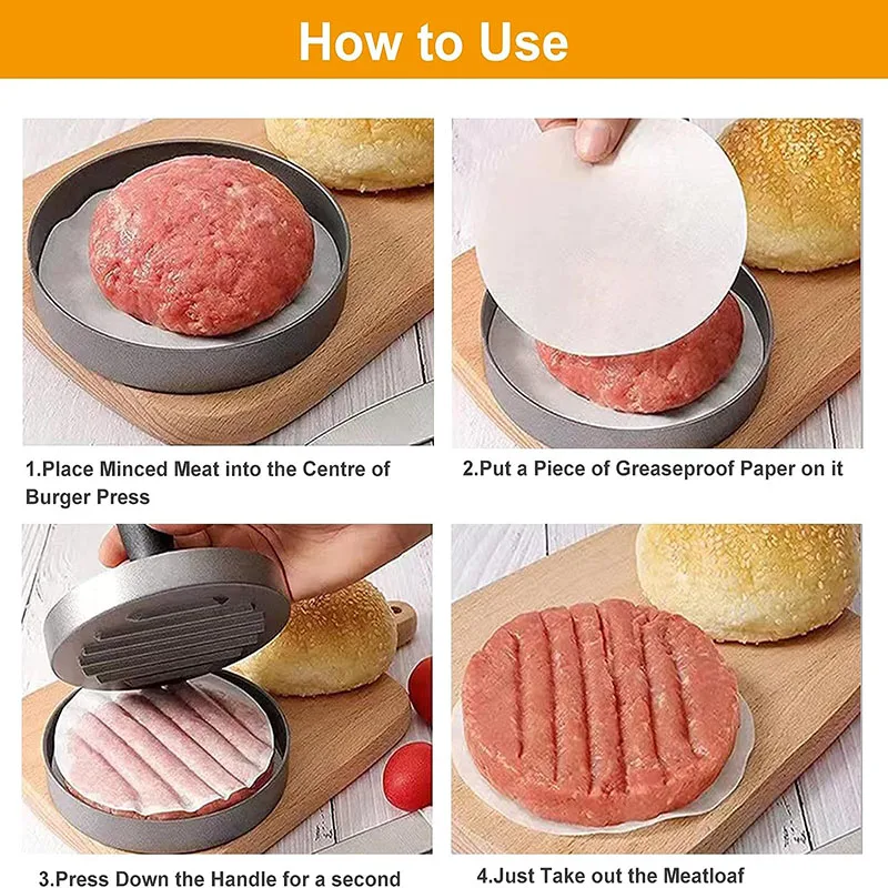 Circular Burger Mold Burger Press Non-stick Meat Pie Machine - Image 2