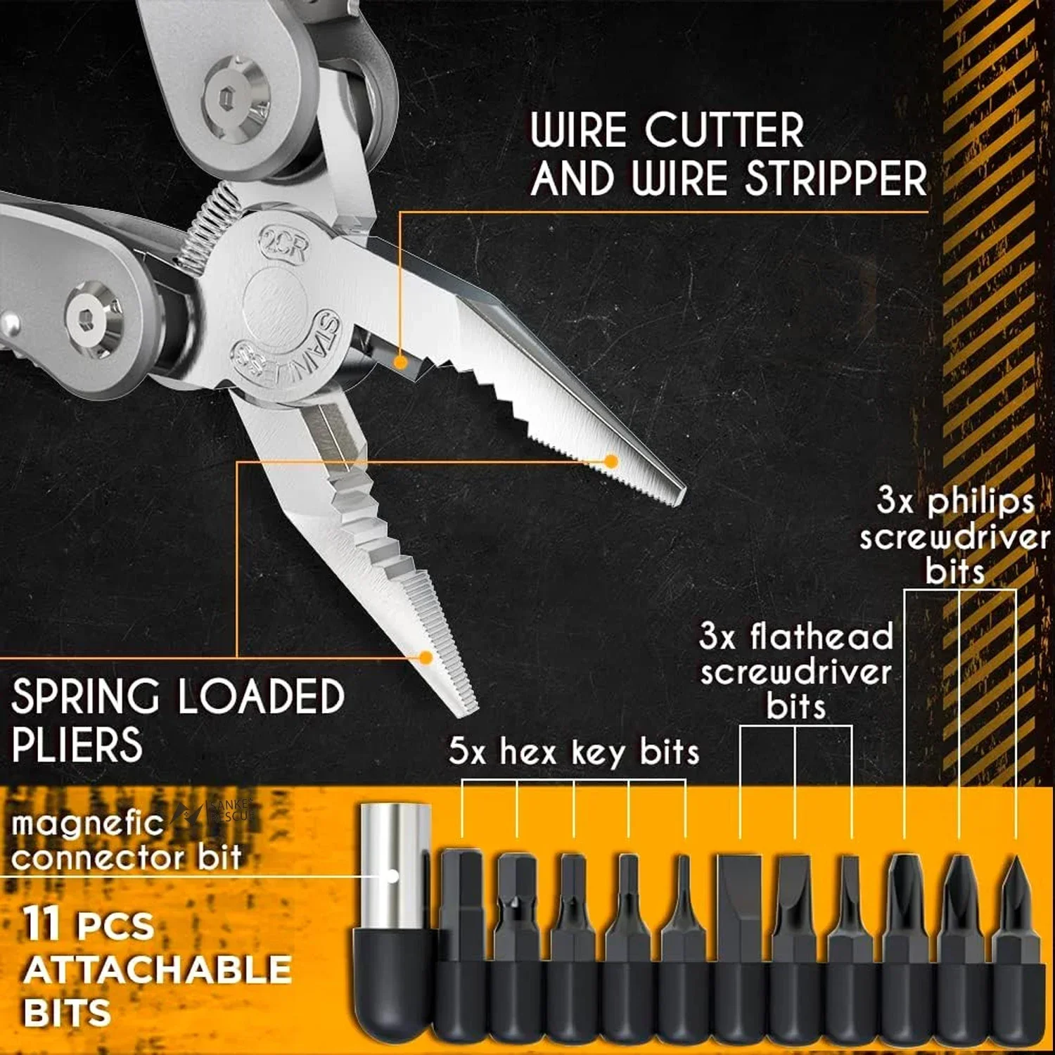 24 in 1 Multifunctional Universal Diagonal Pliers Hardware Wire Cutters Professional Electrician Anti Slip - Image 3